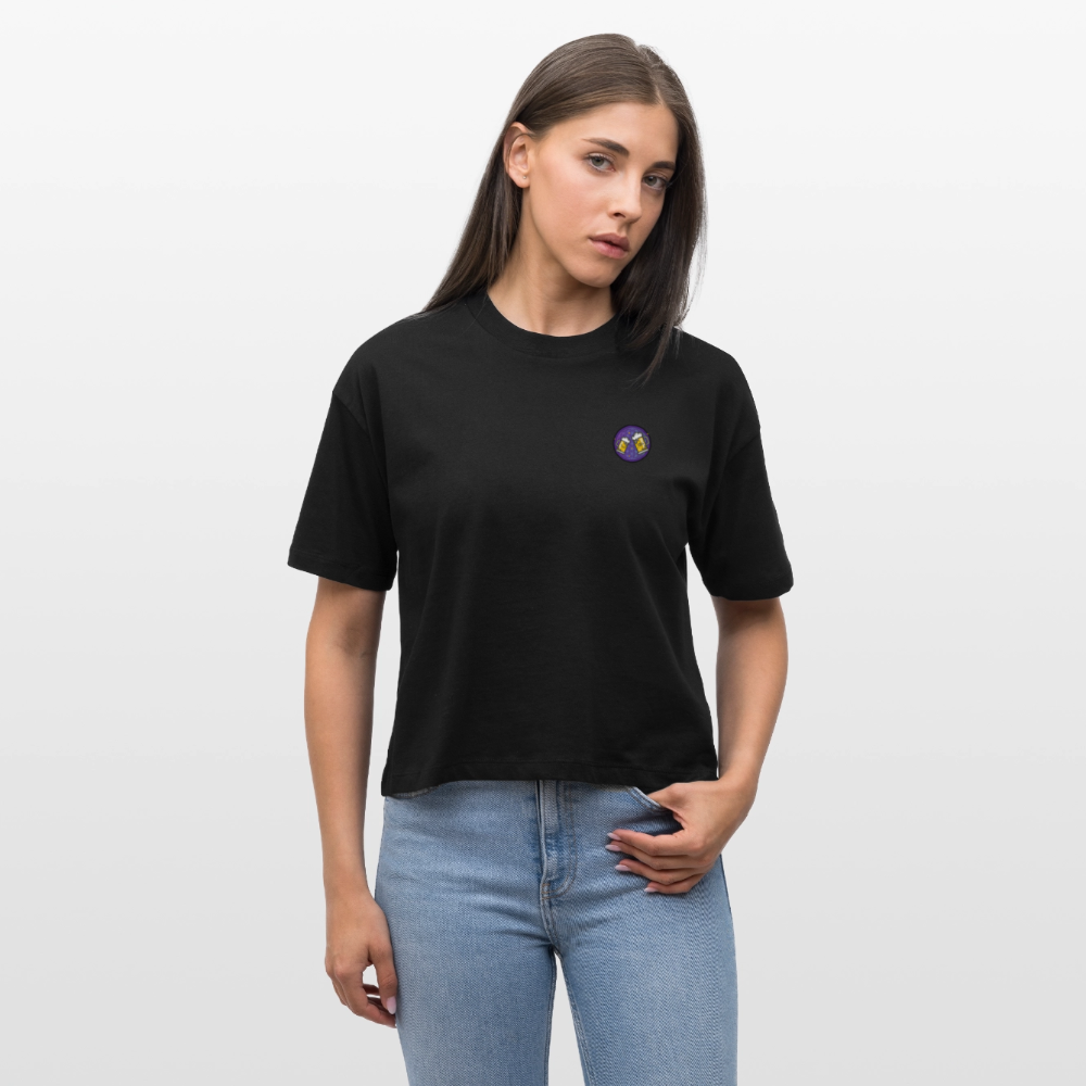 People Pleaser Party Crew 2.0 - Frauen Boxy Bio-T-Shirt - Schwarz