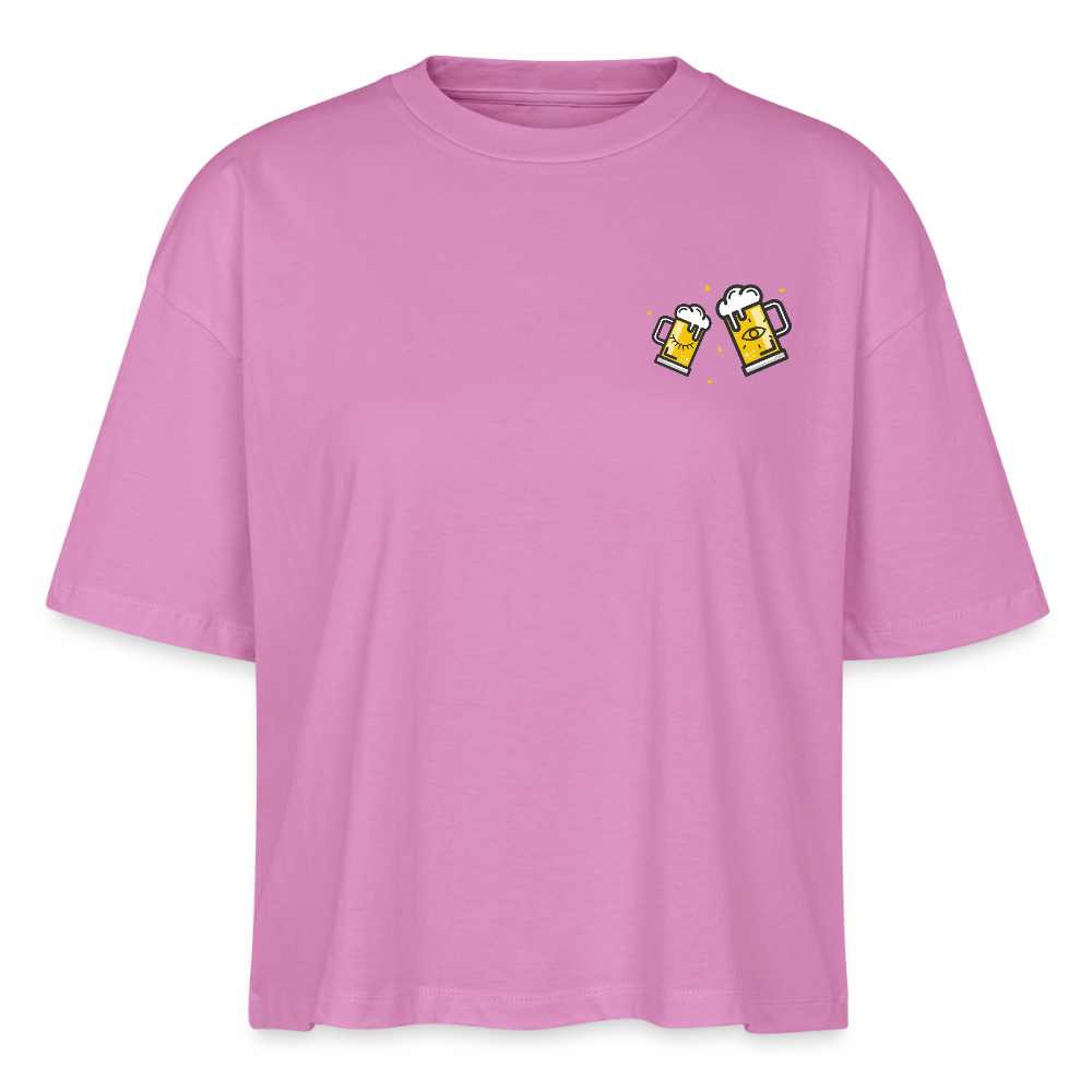 Achtsam as Fuck - Frauen Boxy Bio-T-Shirt / white - Pink