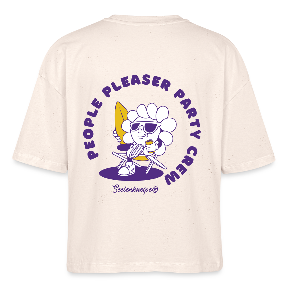 People Pleaser Party Crew 2.0 - Frauen Boxy Bio-T-Shirt - Naturweiß