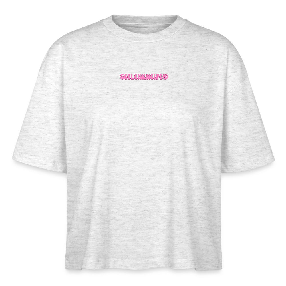 Reflektier dich ins Knie 2.0 - Frauen Boxy Bio-T-Shirt - Weiß meliert