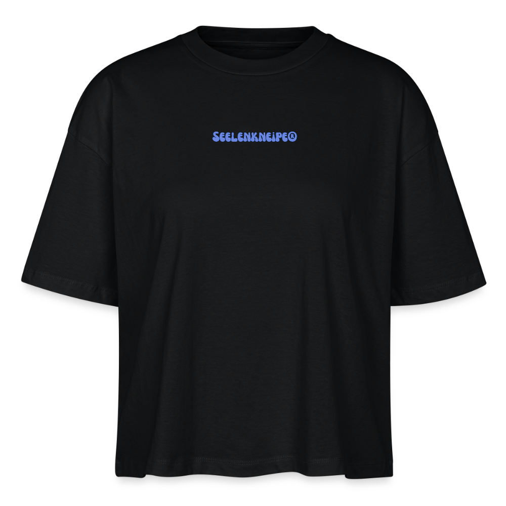 Reflektier dich ins Knie 2.0 - Frauen Boxy Bio-T-Shirt - Schwarz