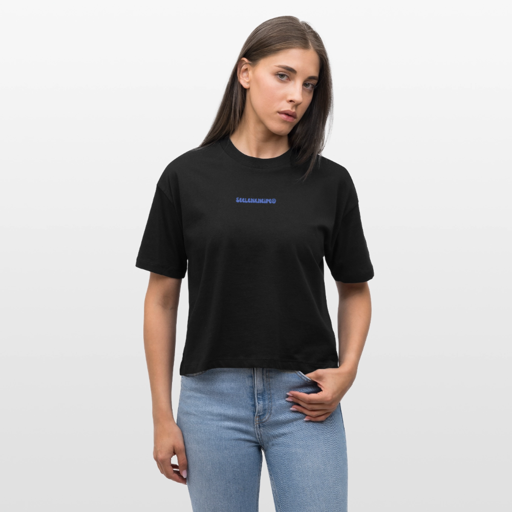 Reflektier dich ins Knie 2.0 - Frauen Boxy Bio-T-Shirt - Schwarz