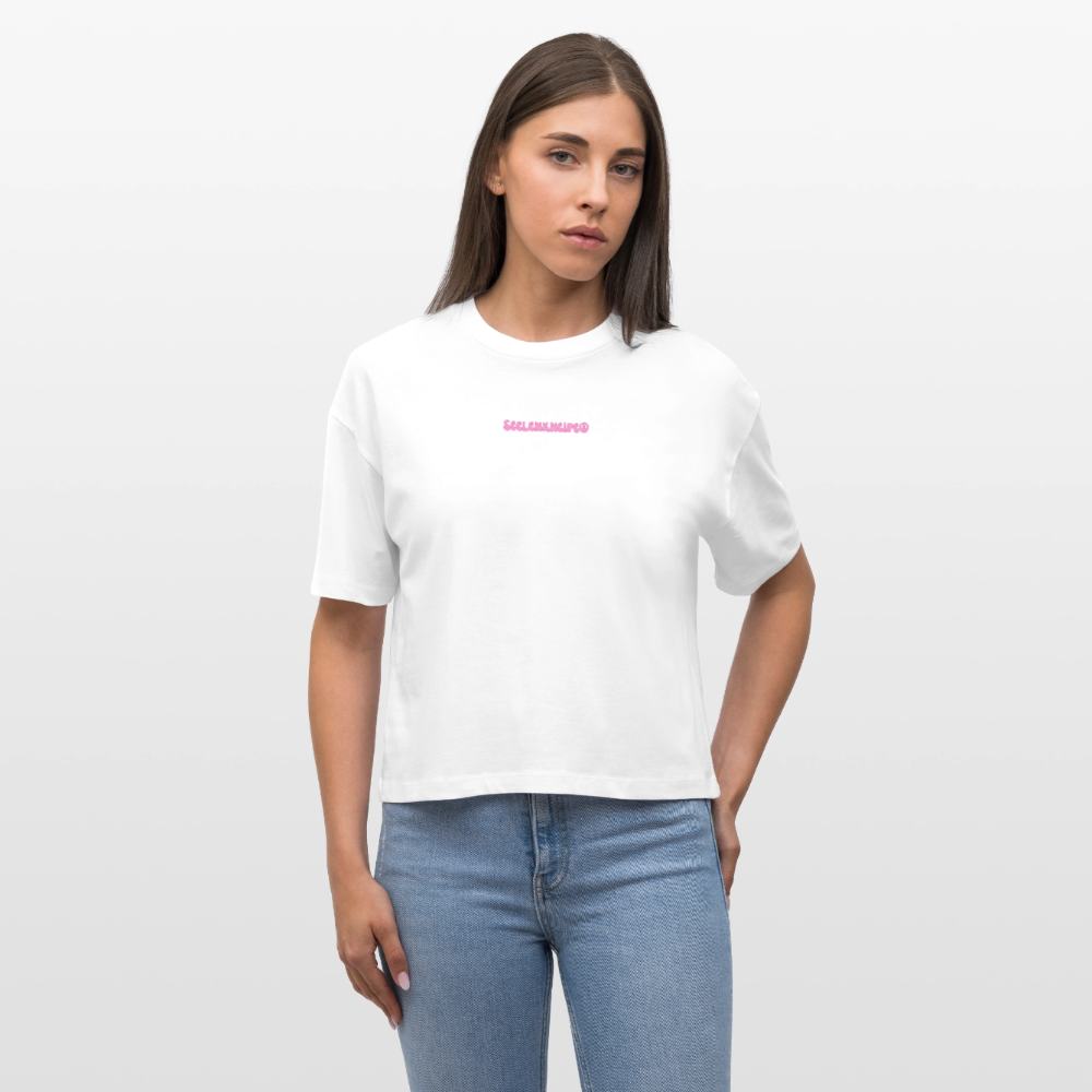 Reflektier dich ins Knie 2.0 - Frauen Boxy Bio-T-Shirt - Weiß