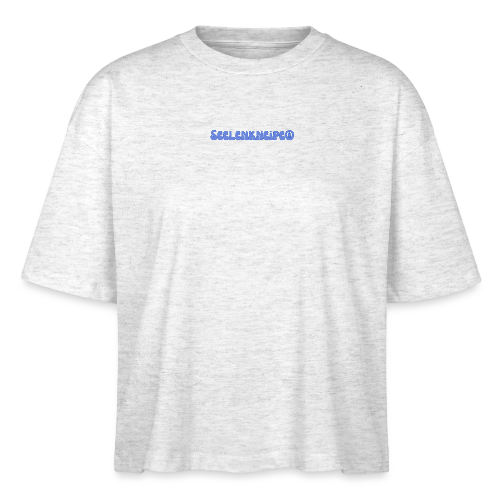 Reflektier dich ins Knie 2.0 - Frauen Boxy Bio-T-Shirt - Weiß meliert