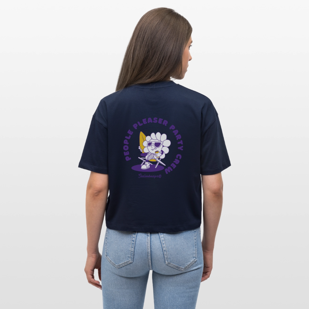 People Pleaser Party Crew 2.0 - Frauen Boxy Bio-T-Shirt - Navy
