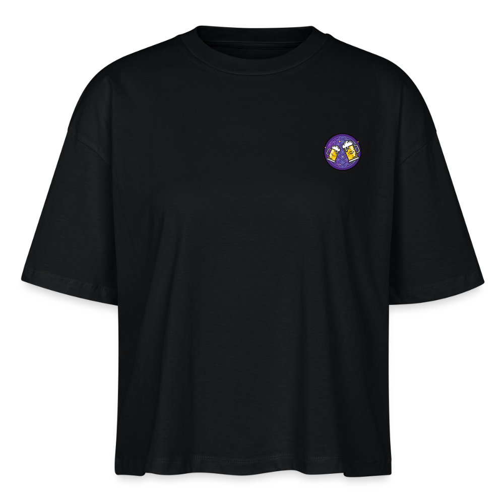 People Pleaser Party Crew 2.0 - Frauen Boxy Bio-T-Shirt - Schwarz