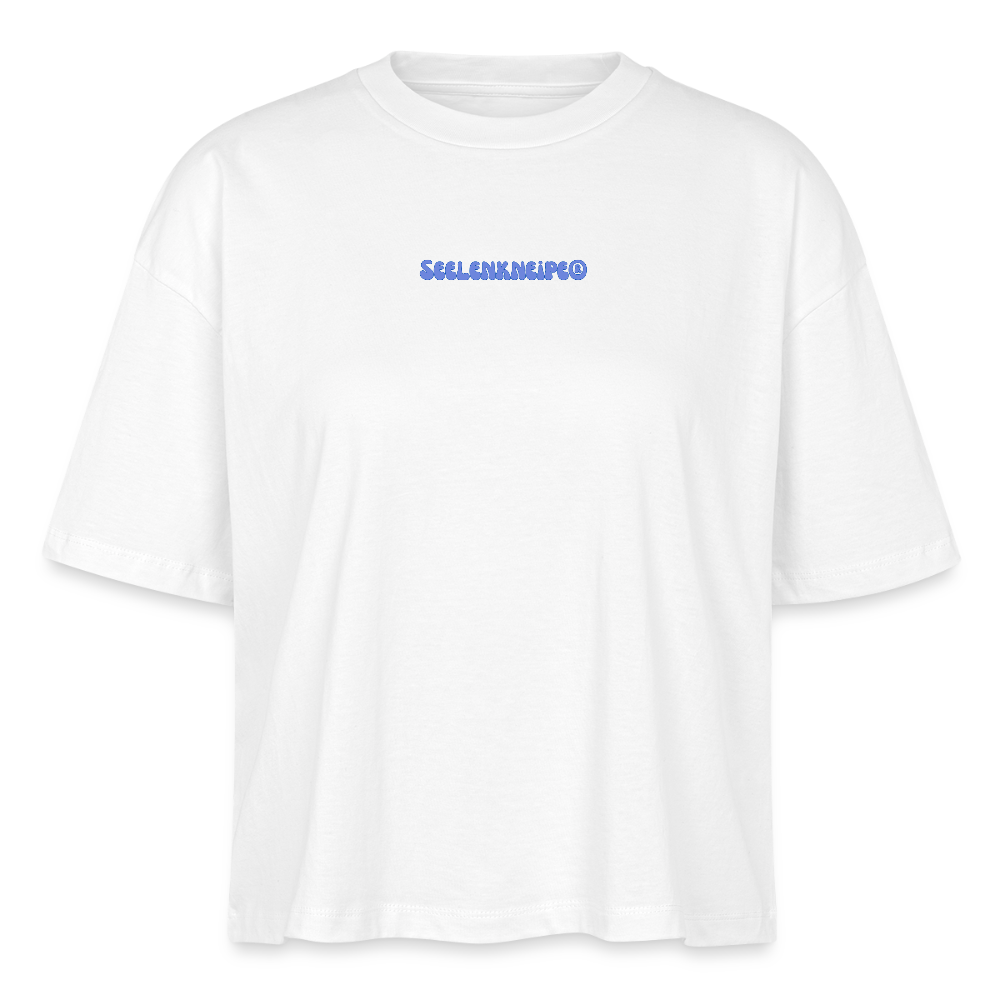 Reflektier dich ins Knie 2.0 - Frauen Boxy Bio-T-Shirt - Weiß