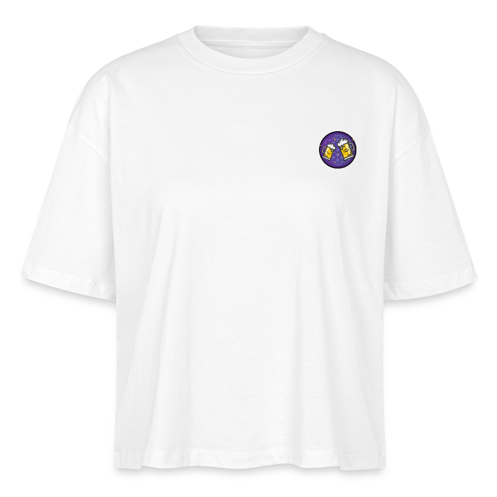 People Pleaser Party Crew 2.0 - Frauen Boxy Bio-T-Shirt - Weiß