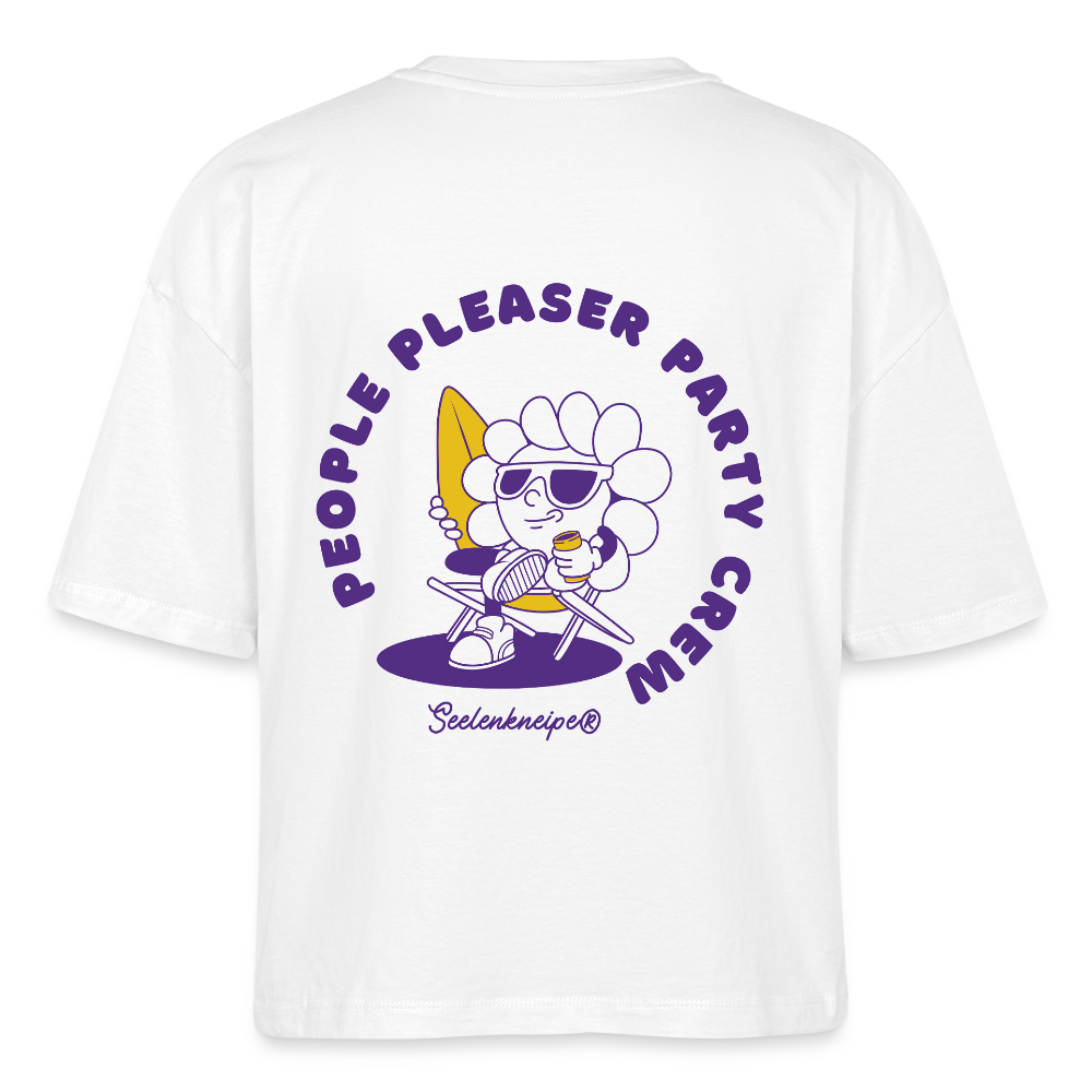People Pleaser Party Crew 2.0 - Frauen Boxy Bio-T-Shirt - Weiß