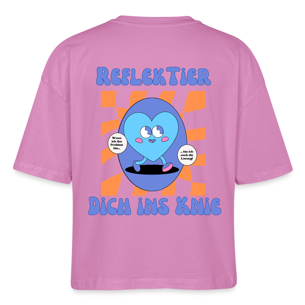 Reflektier dich ins Knie 2.0 - Frauen Boxy Bio-T-Shirt - Pink
