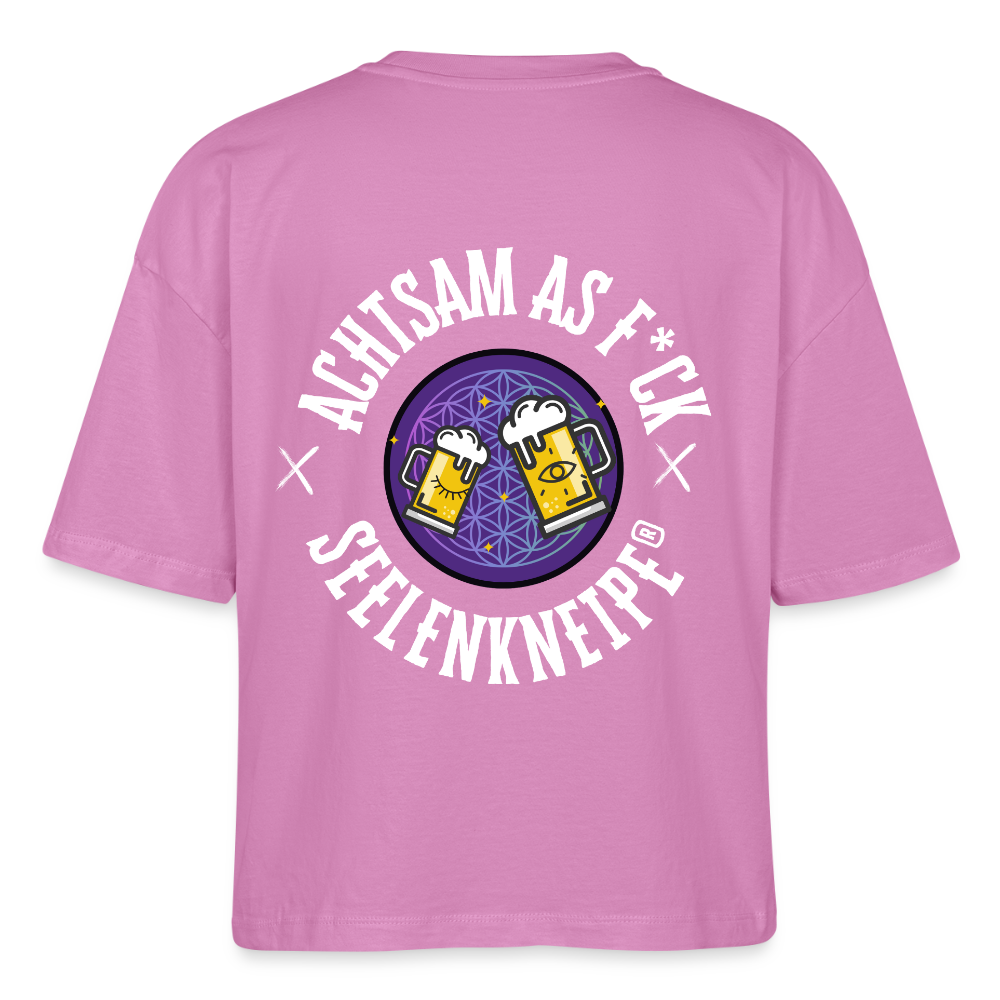 Achtsam as Fuck - Frauen Boxy Bio-T-Shirt / white - Pink