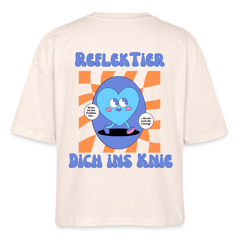 Reflektier dich ins Knie 2.0 - Frauen Boxy Bio-T-Shirt - Naturweiß