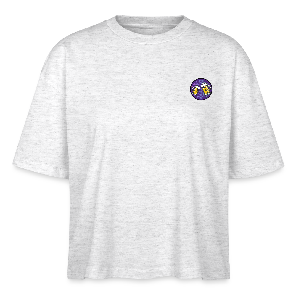 People Pleaser Party Crew 2.0 - Frauen Boxy Bio-T-Shirt - Weiß meliert