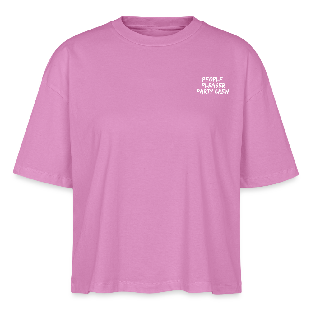 People Pleaser Party Crew - Frauen Boxy Bio-T-Shirt / white - Pink