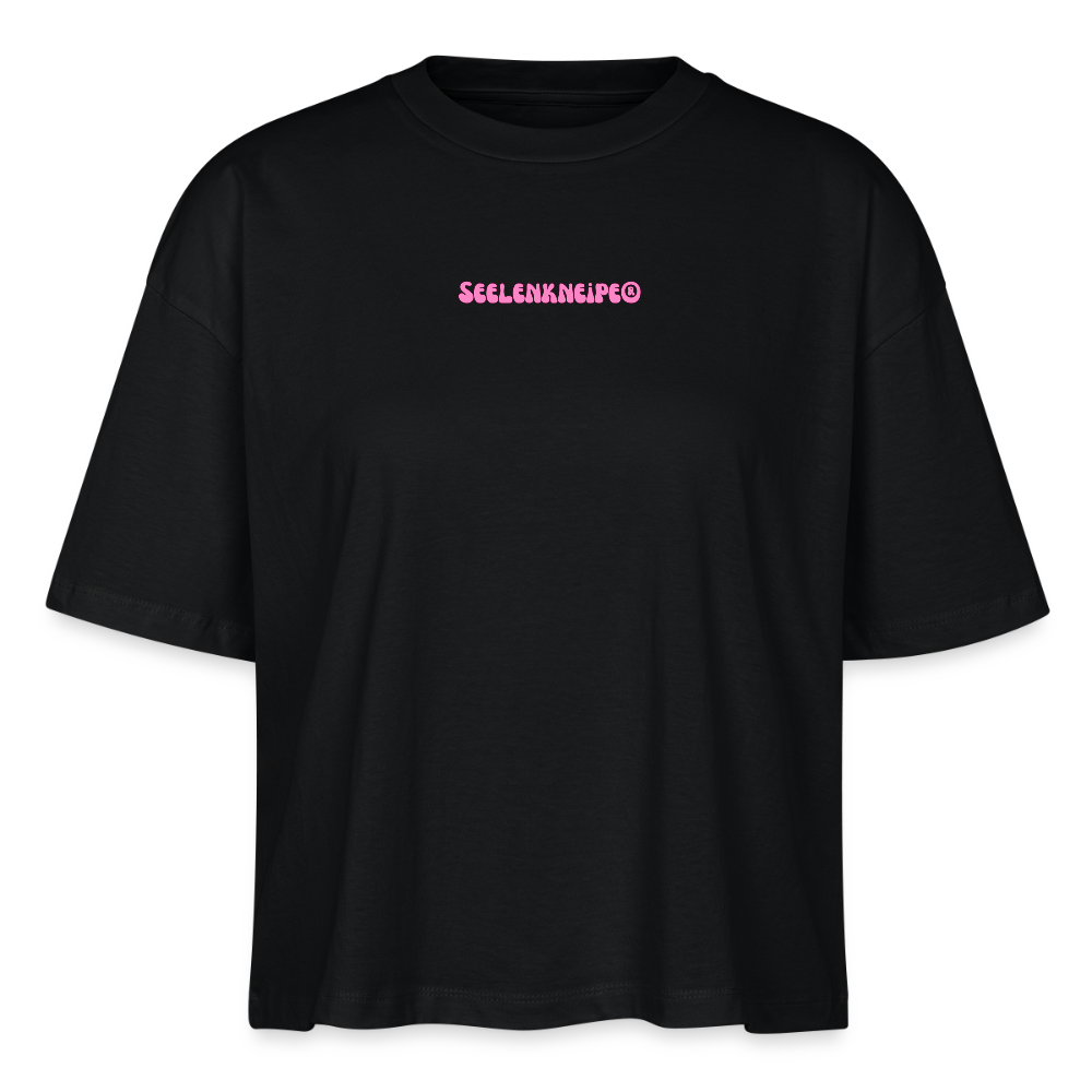 Reflektier dich ins Knie 2.0 - Frauen Boxy Bio-T-Shirt - Schwarz