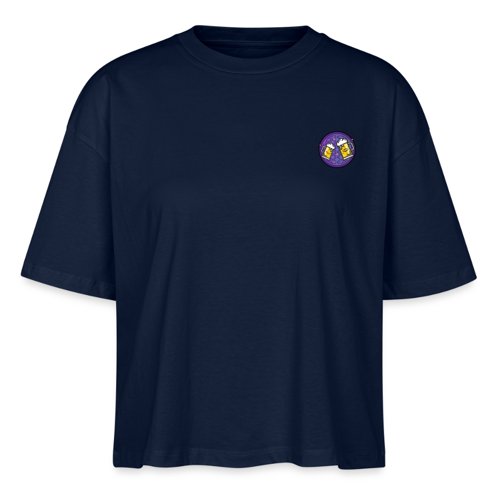 People Pleaser Party Crew 2.0 - Frauen Boxy Bio-T-Shirt - Navy