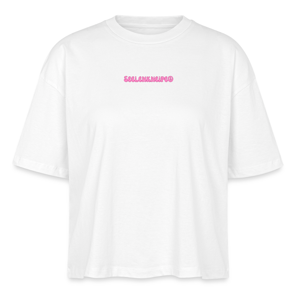 Reflektier dich ins Knie 2.0 - Frauen Boxy Bio-T-Shirt - Weiß